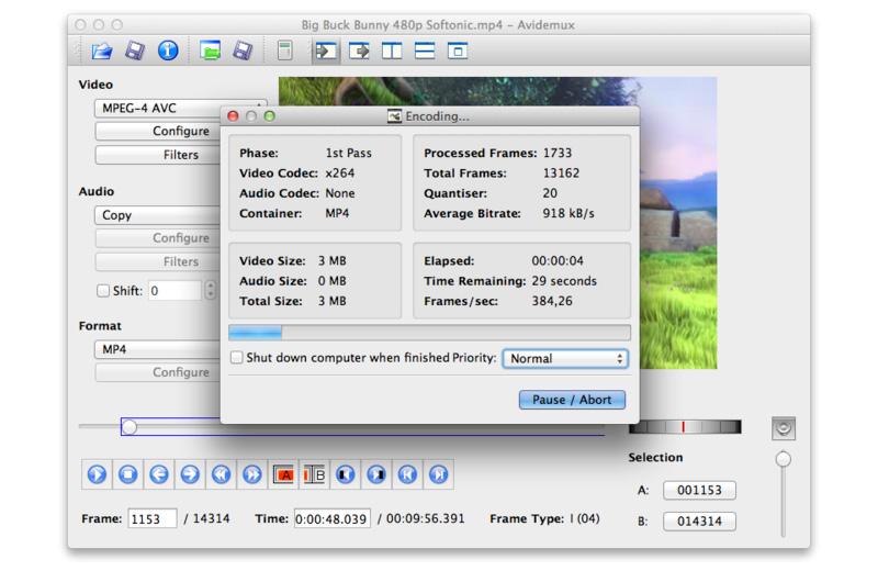 avidemux video editing software