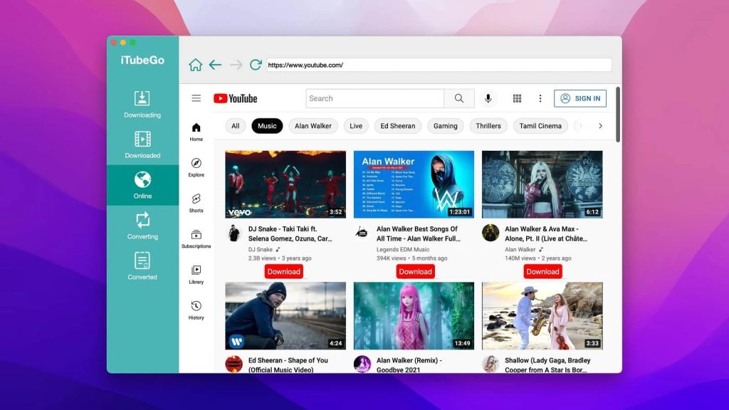 iTubeGo puede convertir rápidamente vídeos de YouTube a formato MP3, pero no es compatible con iPhone