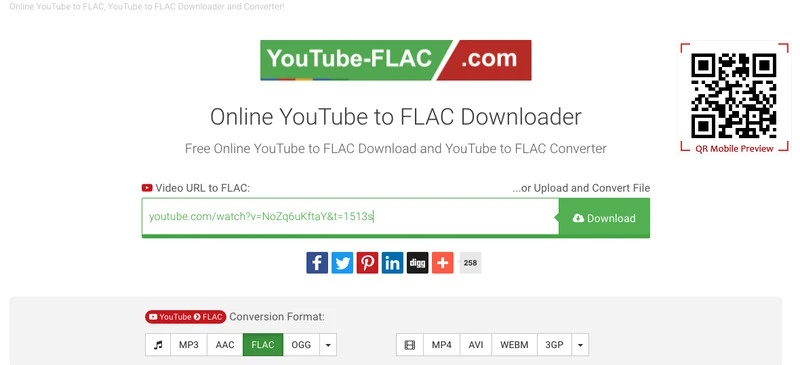 YouTube a FLAC en línea