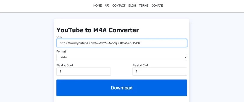 converti youtube in m4a online